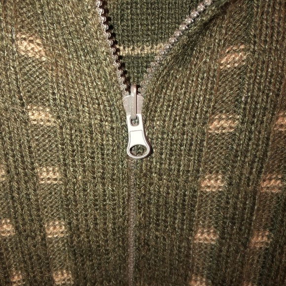Alpaca Fina Full Zip Sweater Olive Green - Picture 9 of 12
